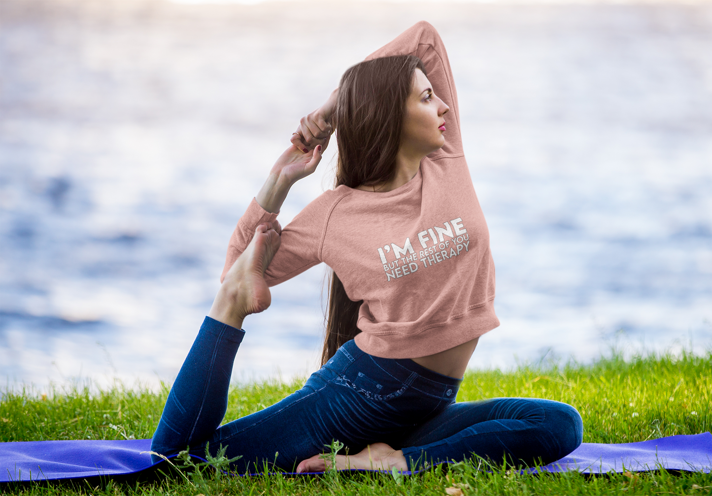 I'm Fine Crop Sweatshirt